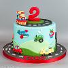 Cute vehicles cake. Price band C